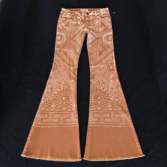 Rare Free People Discharge Bali Flare Jeans Sz 26 - Picture 6 of 16